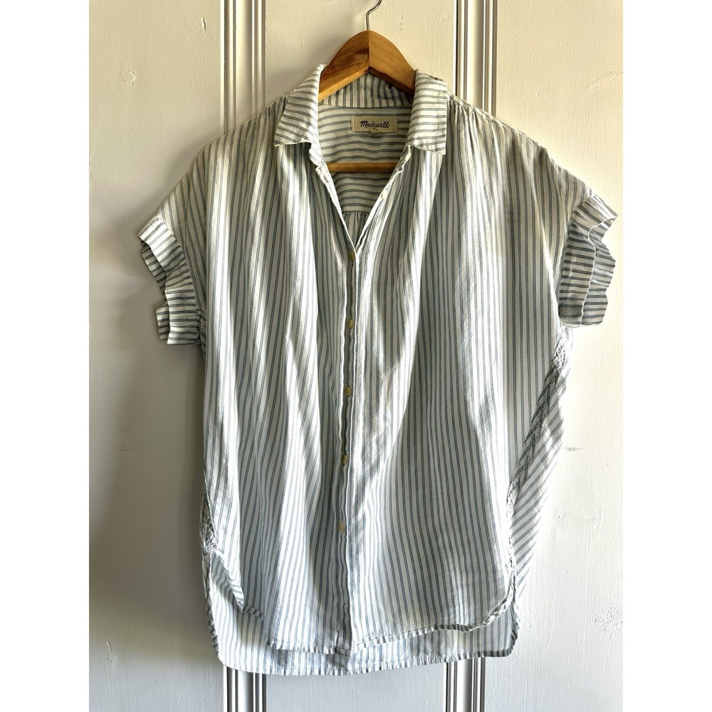 Madewell Striped Button Up Top Women S Relaxed Lightweight Coastal Blouse